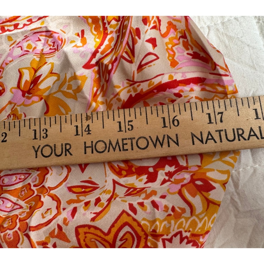 Tropical Orange Pink Paisley Festival Cowl Neck 90s Midi Slip Dress Slit Medium - Picture 5 of 7